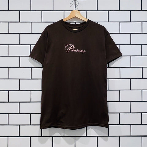 PLEASURES STACK T-SHIRT  BROWN