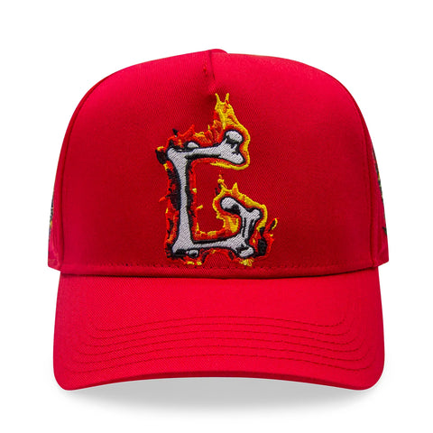 GIFTS OF FORTUNE G FLAMES TRUCKER HAT RED