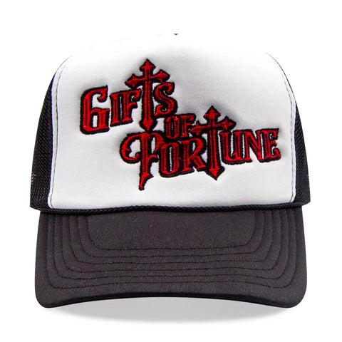 GIFTS OF FORTUNE INTO THE LIGHT TRUCKER HAT BLACK / WHITE