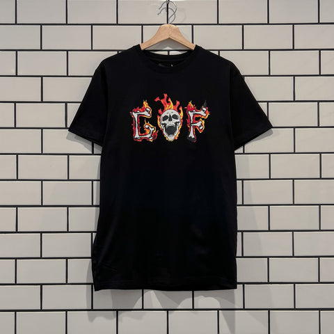 GIFTS OF FORTUNE FLAMING SKULL T-SHIRT BLACK